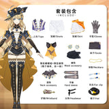 Genshin Impact Navia Cosplay Costume Wig Hat Set