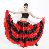 Gypsy Woman Spanish Flamenco Skirt Polyester Satin Smooth