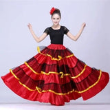 Gypsy Woman Spanish Flamenco Skirt Polyester Satin Smooth