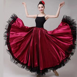 Gypsy Woman Spanish Flamenco Skirt Polyester Satin Smooth