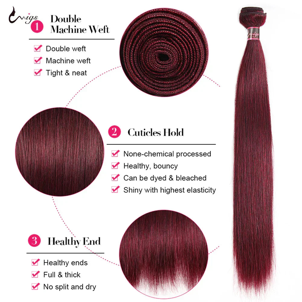 Hair Bundles With Frontal Brazilian Hair Bone