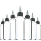 Plastic Empty Ink Vial Twist Top Black Cap