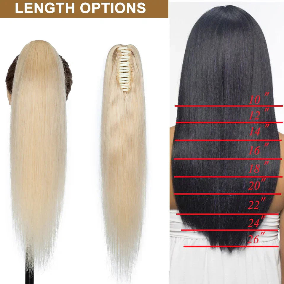 S-Noilite Ponytail Human Hair -Inches Claw Clip In