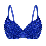 Womens Belly Dancing Bustier Bra Fashion Sparkle Glittering