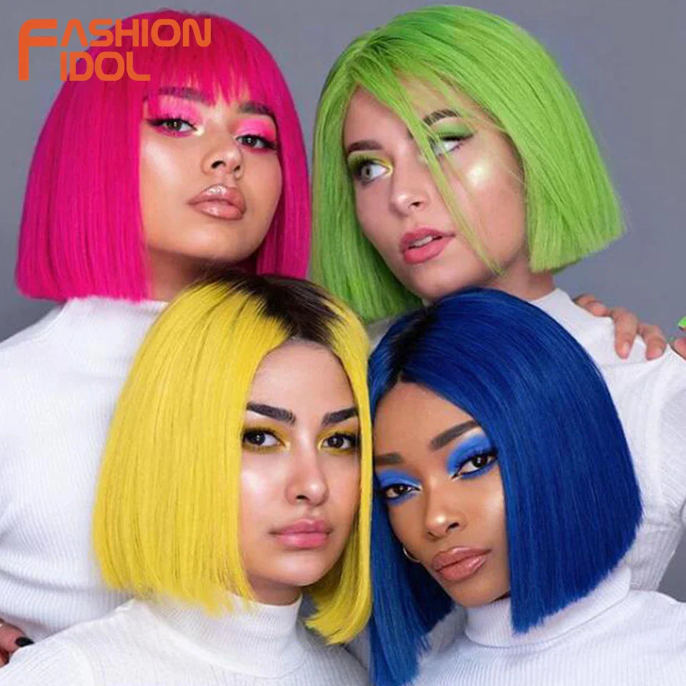 Fashion Idol Bob Wigs Straight Hair Lace Wigs