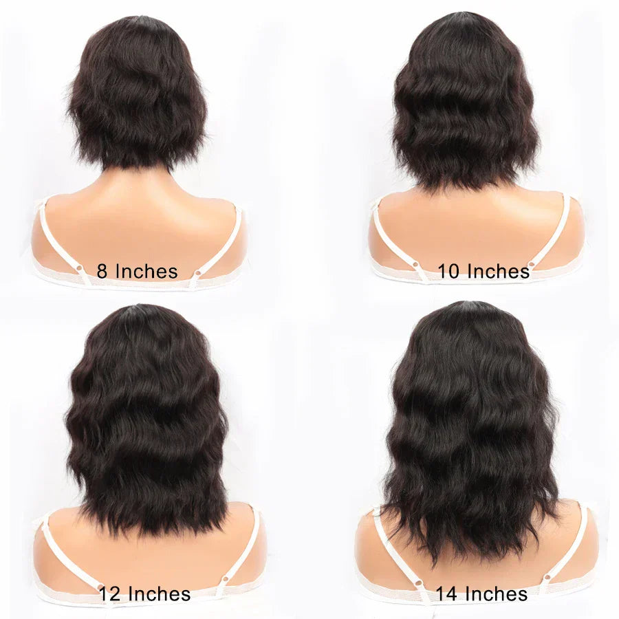 Wet And Wavy Bob Wigs With Bangs Ombre