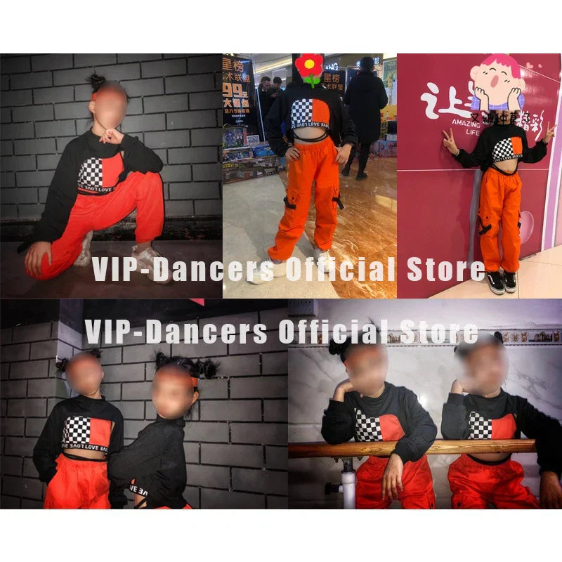 Kids Hiphop Dance Costumes Set Girls Fashion Jazz