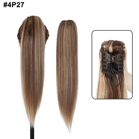 S-Noilite Ponytail Human Hair -Inches Claw Clip In