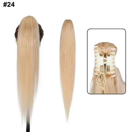 S-Noilite Ponytail Human Hair -Inches Claw Clip In