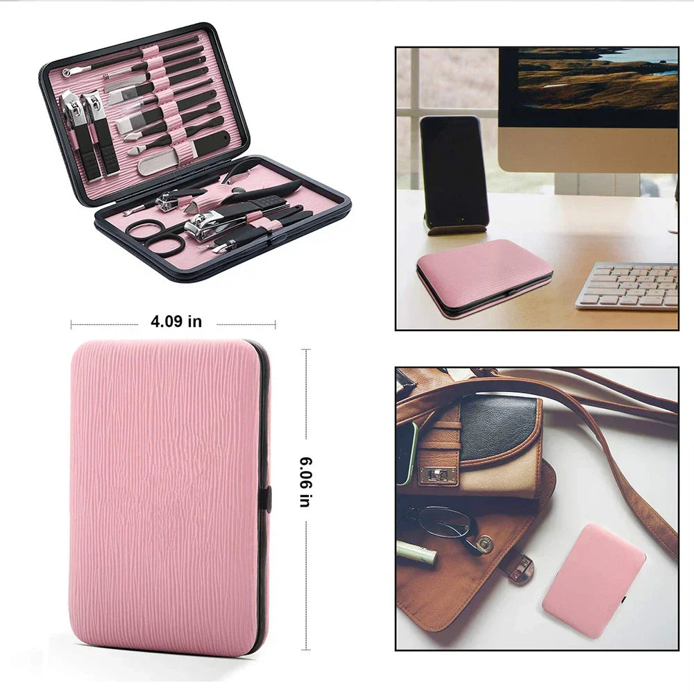 Professional Manicure Set Kit Pedicure Scissor Tweezer Eyebrow