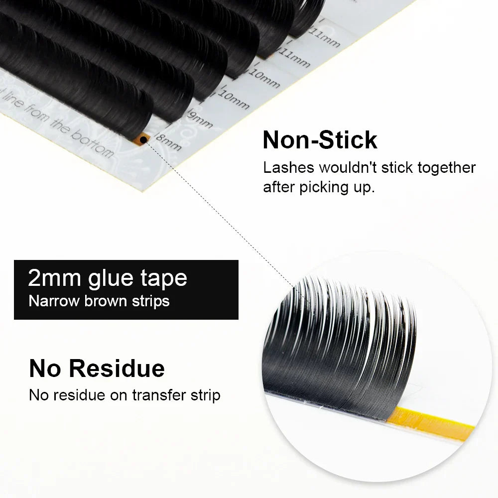 Lagee Flat Ellipse Eyelashes Extensions Matte Black Split