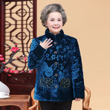 New Middle-Aged Old People Winter Jackets Gold Velvet