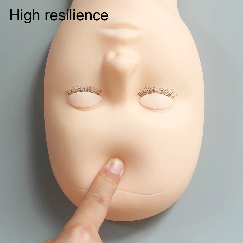 Mannequin Head For Eyelashes Handmade Practice Silicone Lash