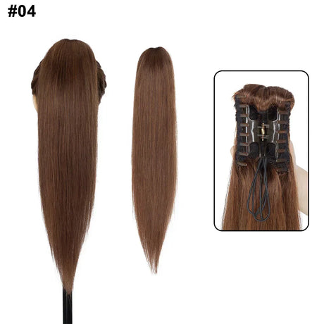 S-Noilite Ponytail Human Hair -Inches Claw Clip In