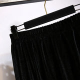 Plus Women'S Autumn Loose Elastic Waist Velvet Skirt