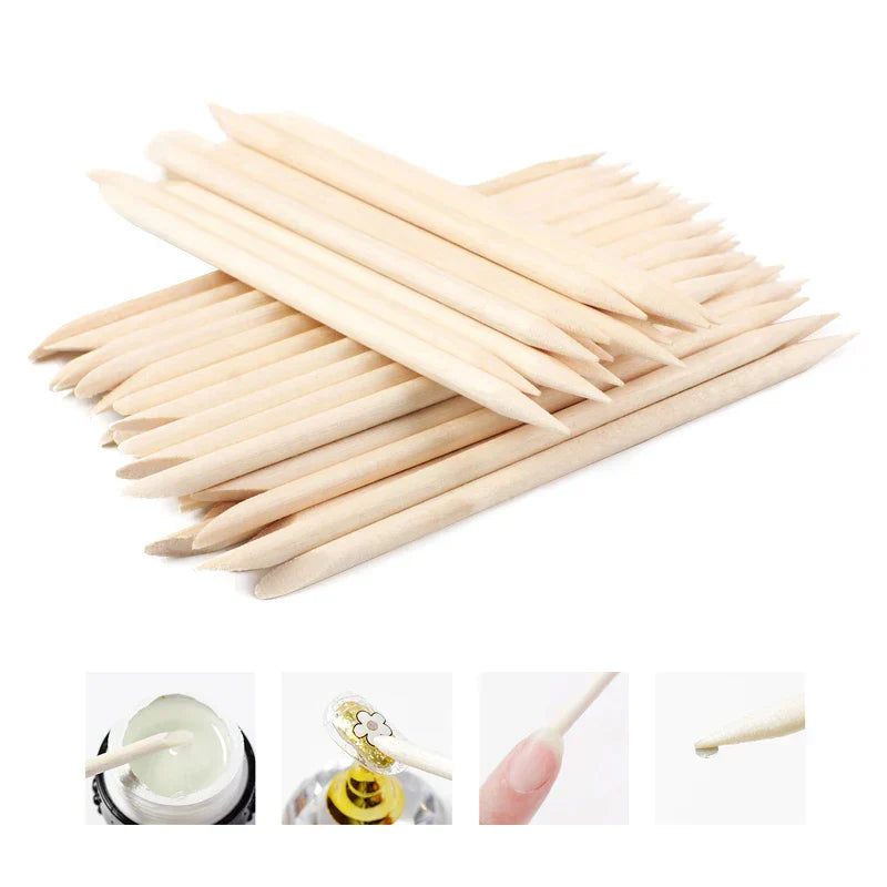 Pack Wooden Cuticle Pusher Remover Orange Stick Sticker