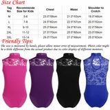 Kids Girls Ballet Leotard Sleeveless Turtle Neck Lace