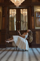 Summer Short Glitter Wedding Dresses Tea-Length Off Shoulder