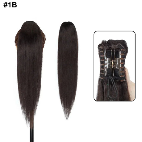 S-Noilite Ponytail Human Hair -Inches Claw Clip In