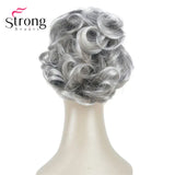 Strongbeauty Silver Short Natural Wave Ponytail Hair Extension