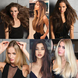 Hair Extensions No Clips Synthetic Fake Hair Ombre