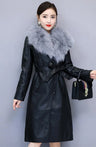 Women'S Leather Jacket Winter New Add Velvet Warm