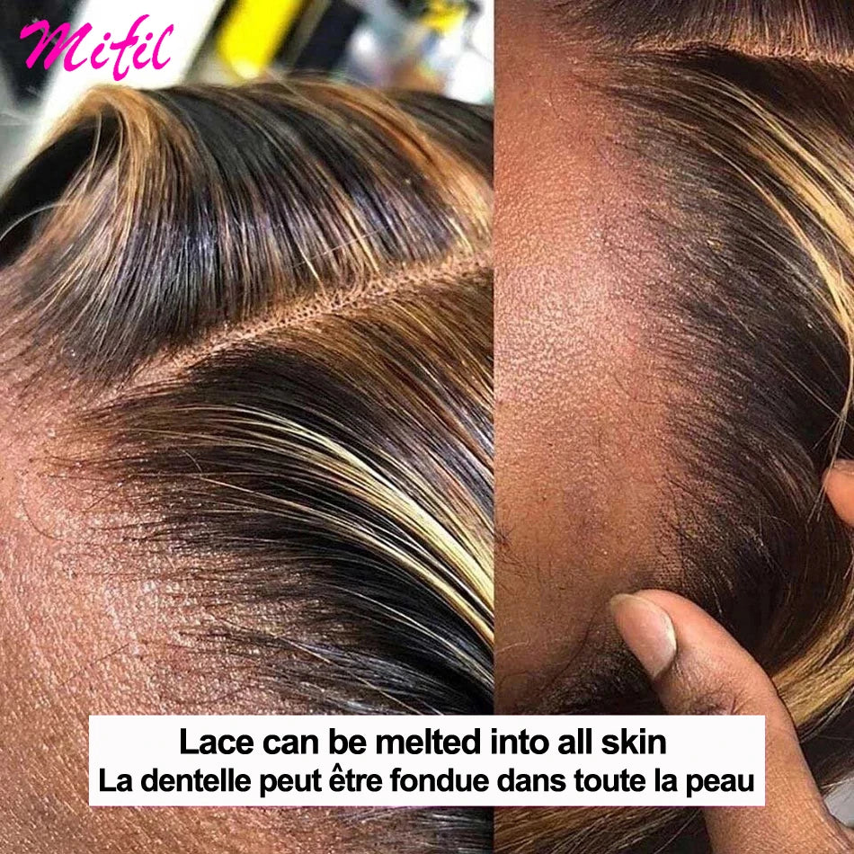 Hd Glueless 13X4 Highlight Wig Human Hair Body