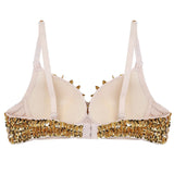 Womens Belly Dancing Bustier Bra Fashion Sparkle Glittering