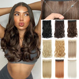 Hair Extensions No Clips Synthetic Fake Hair Ombre