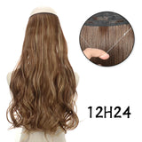 Hair Extensions No Clips Synthetic Fake Hair Ombre