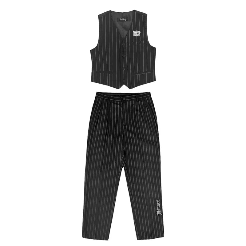 Popping Dance Performance Suit Men Hip Hop Suit