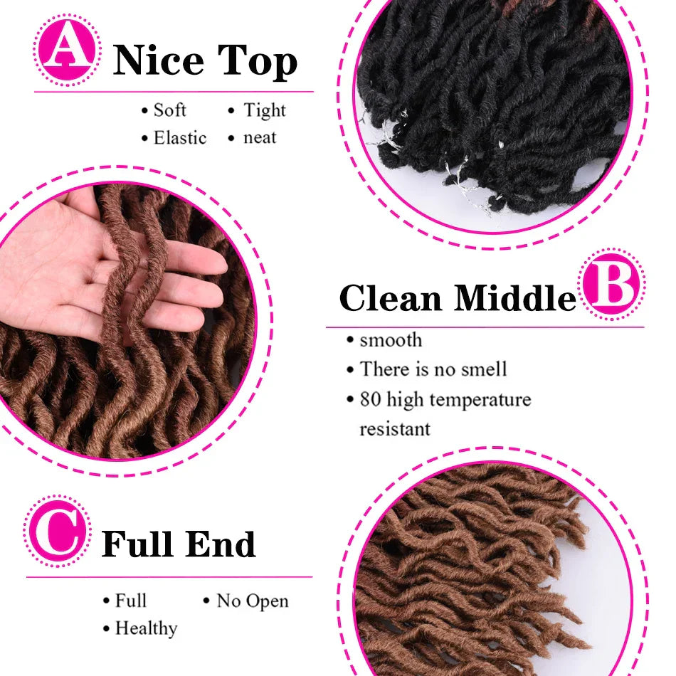 Goddess Nu Locs Soft Curly Faux Locs Crochet