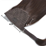 Straight Human Hair Ponytail Wrap Around Horsetail Clips-In