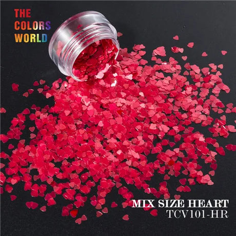 Heart Shape Valentine'S Day Color Nail Glitter
