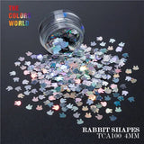 Holographic Color Rabbit Shape Mm Glitter Bunny