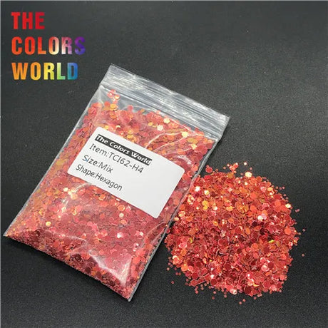 Hexagon Shape Mix Nails Glitter Nail Art