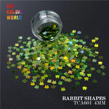 Holographic Color Rabbit Shape Mm Glitter Bunny