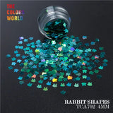 Holographic Color Rabbit Shape Mm Glitter Bunny