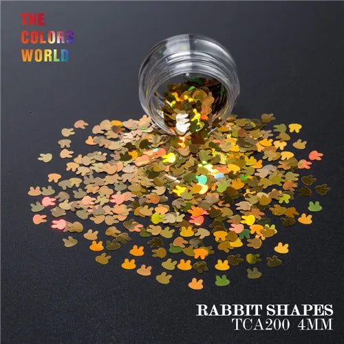 Holographic Color Rabbit Shape Mm Glitter Bunny
