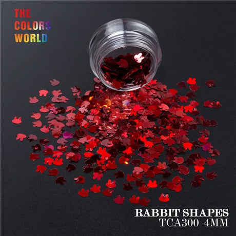 Holographic Color Rabbit Shape Mm Glitter Bunny