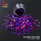 Holographic Color Rabbit Shape Mm Glitter Bunny
