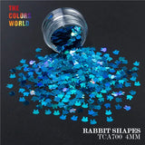 Holographic Color Rabbit Shape Mm Glitter Bunny