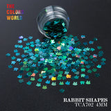 Holographic Color Rabbit Shape Mm Glitter Bunny