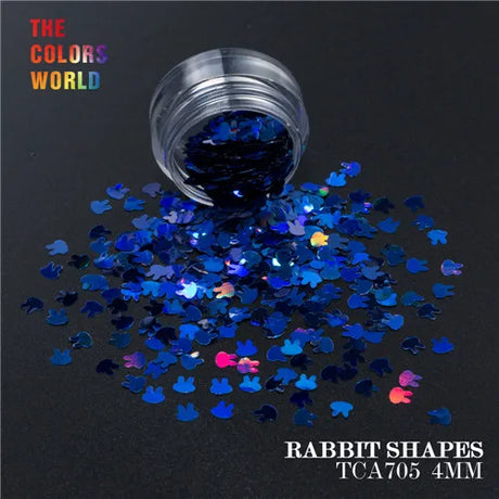 Holographic Color Rabbit Shape Mm Glitter Bunny