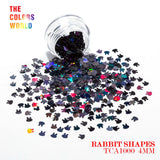 Holographic Color Rabbit Shape Mm Glitter Bunny