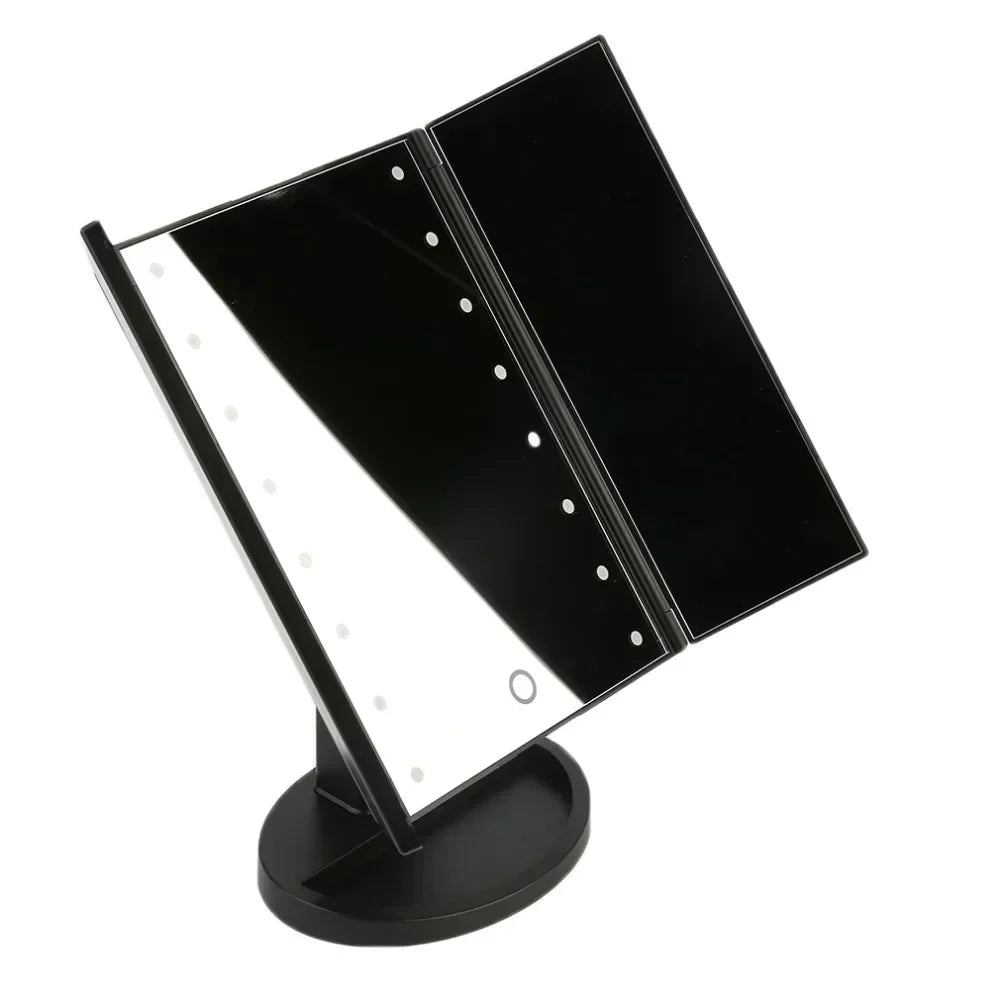 Portable Three Folding Table Led Lamp Luminous Makeup