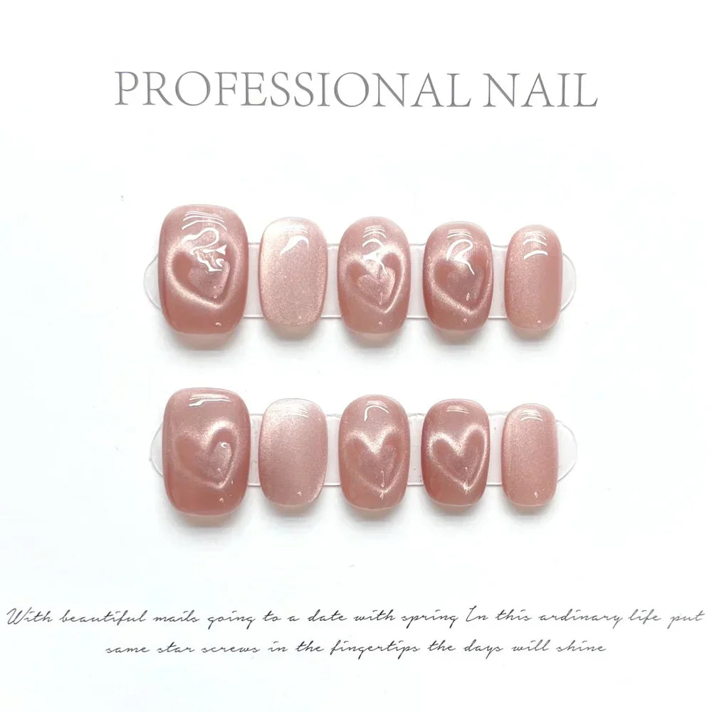 Handmade Kawaii Press On Nails Short Korean Partysu