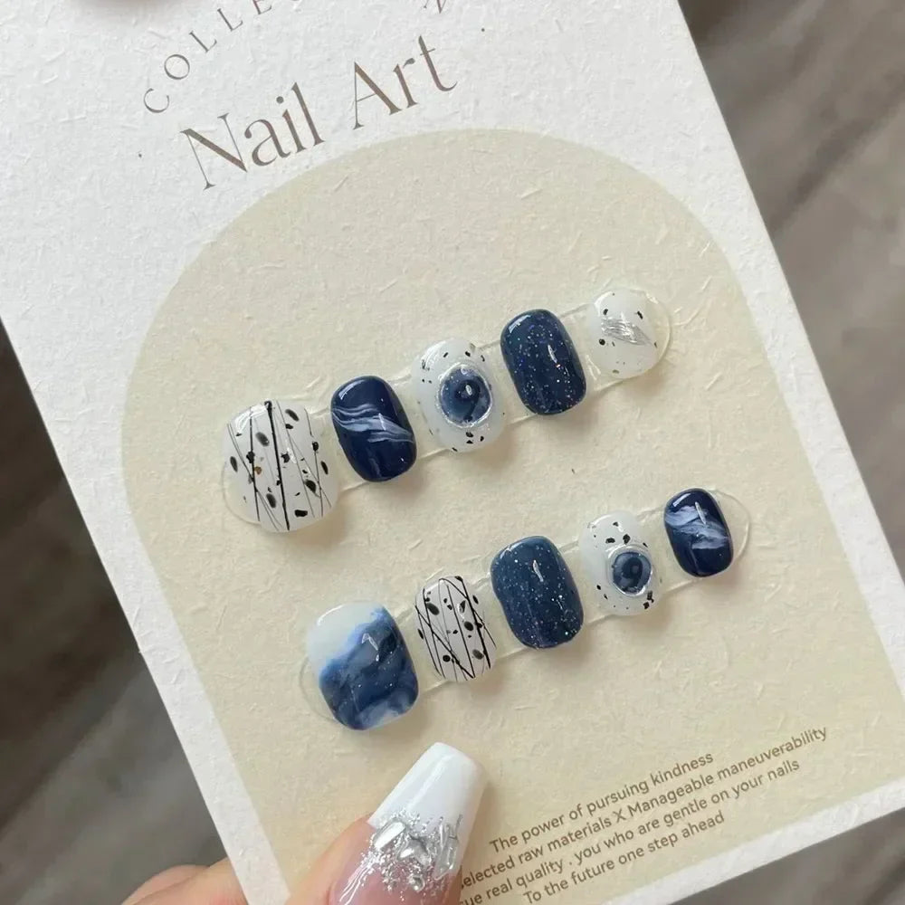 Handmade Kawaii Press On Nails Short Korean Partysu