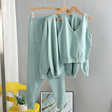 Gigogou Spring Autumn Piece Women Cardigan Tracksuits Fashion
