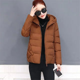 Short Hooded Cotton Jacket Women Parka Coats Autumn